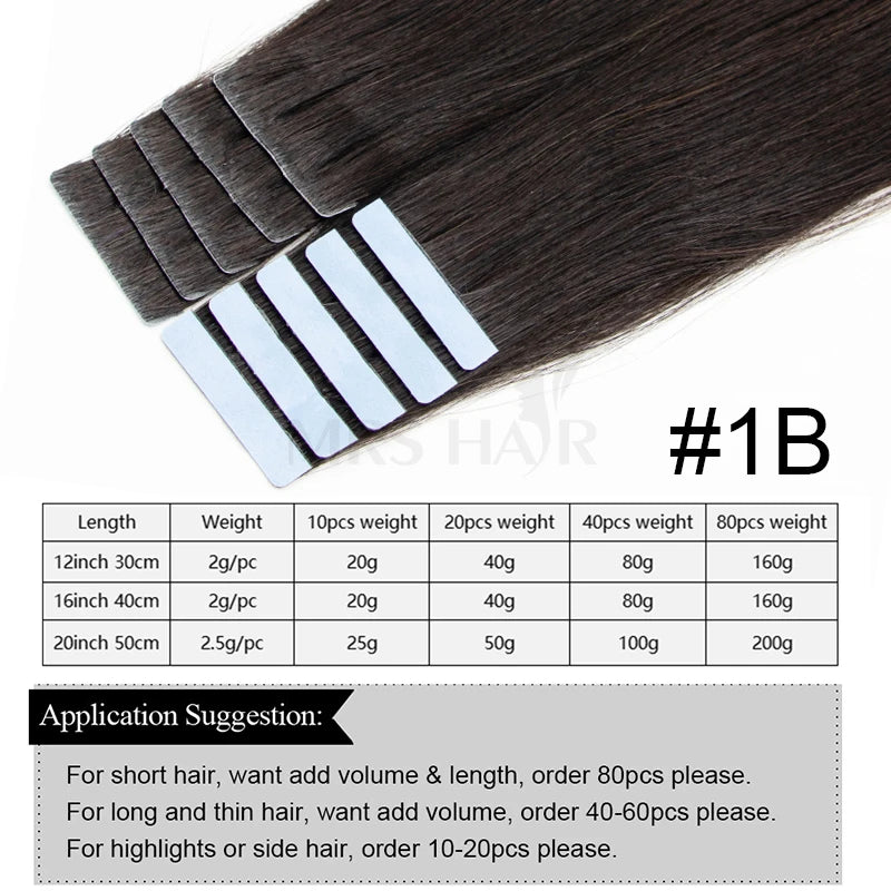 Invisible Tape in Hair Extensions Human Hair Injection Tape in Extensions PU Weft Tape On Hairs 10pcs/pack