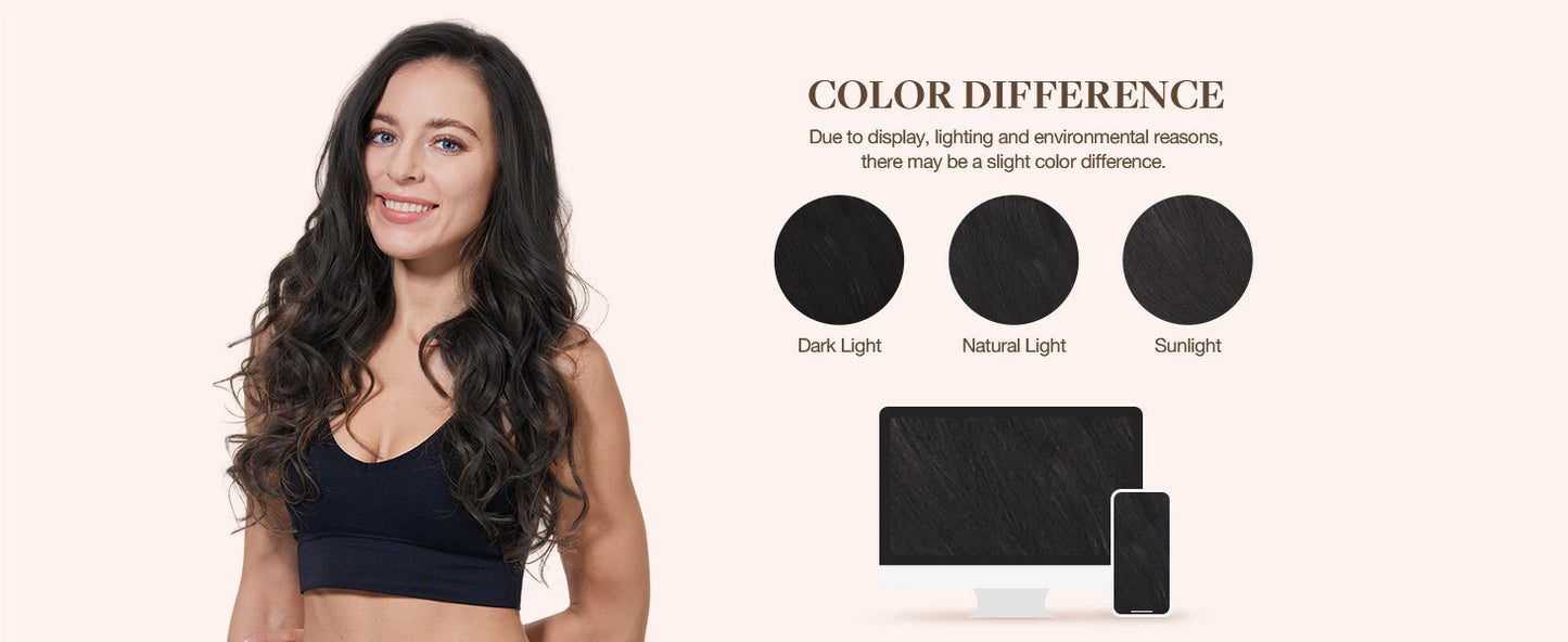 Clip in Human Hair Double Weft Thicker 100% Human Remy Hair Clip in New Version Thick Silky Straight Human Hair 1B Natural color