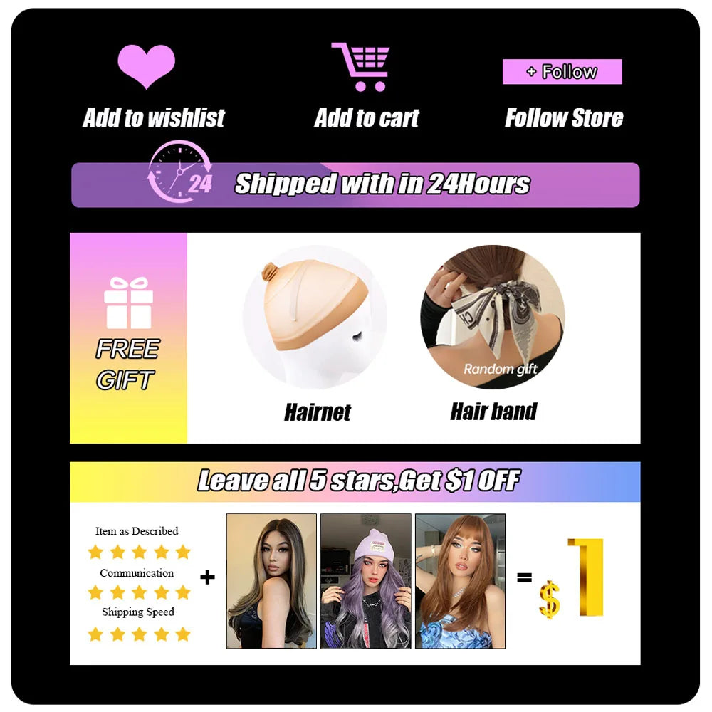 HENRY MARGU Long Wavy Brown Red Orange Wigs with Bangs Cosplay Party Heat Resistant Synthetic Hair Wigs for Black Women Afro