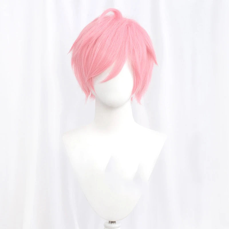 L-email wig 30cm Short Cosplay Wigs Pink Blonde Red Black White Men Wig with Bangs Heat Resistant Synthetic Hair Party 20 Colors