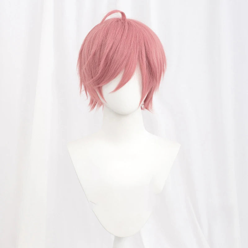 L-email wig 30cm Short Cosplay Wigs Pink Blonde Red Black White Men Wig with Bangs Heat Resistant Synthetic Hair Party 20 Colors