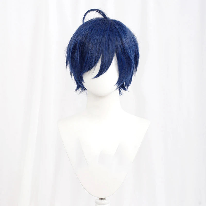 L-email wig 30cm Short Cosplay Wigs Pink Blonde Red Black White Men Wig with Bangs Heat Resistant Synthetic Hair Party 20 Colors