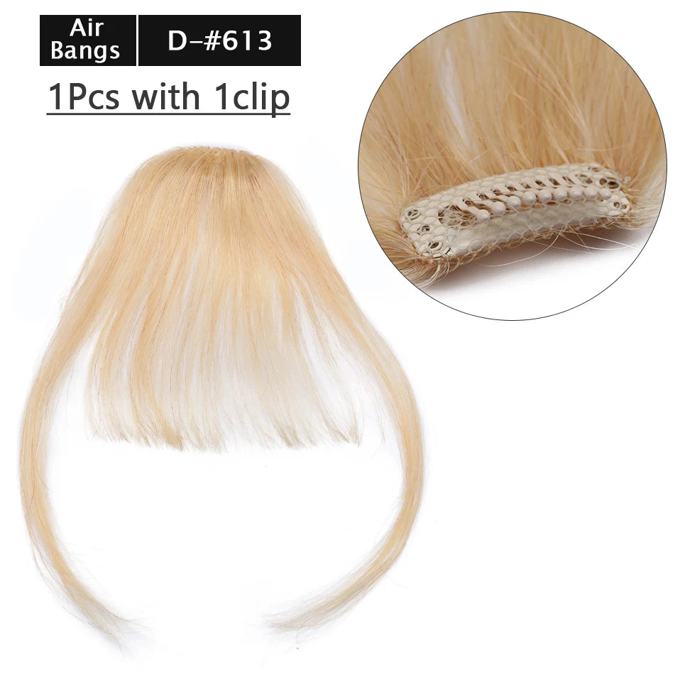 S-noilite Thick Bangs Air Bangs Straight Wig Natural Black Brown Blonde Invisible Fake Hair Piece Clip In Fringe Hair Extensions