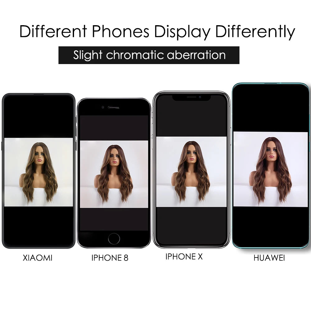 Medium Straight Black Bob Synthetic Wig with Bangs Short Honey Brown Wigs for Woman Auburn Natural Hair Daily Wig Heat Resistant