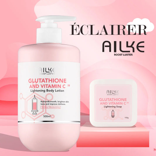 AILKE Whitening Skin Care Set For All Skin Types, Contain Glutathione, Vitamin C, Smooth Skin, Reduce Melanin And Pigmentation