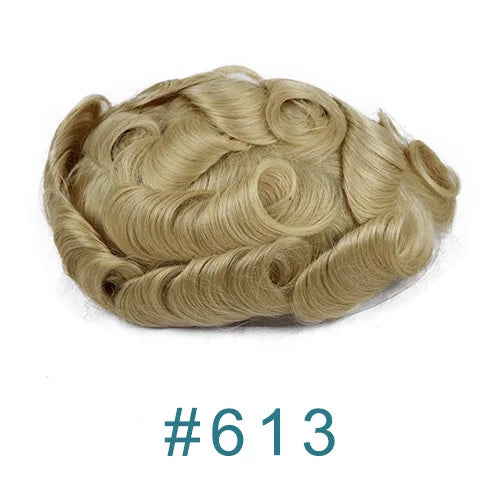 Ultra Thin Skin 1B80 Men Toupee Human Hair 0.02mm Full PU Gery Black Mix Wig Capillary Prosthesis Toupet Male Replacement System