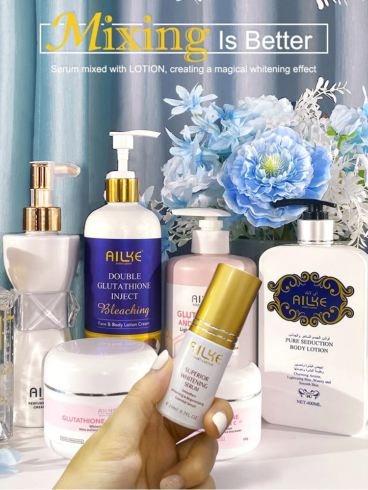 AILKE Whitening Skin Care Cream, Lightening Lotion, Remove Dark Spots With Glutathion, Shea Butter, Moisturizing Body Cream