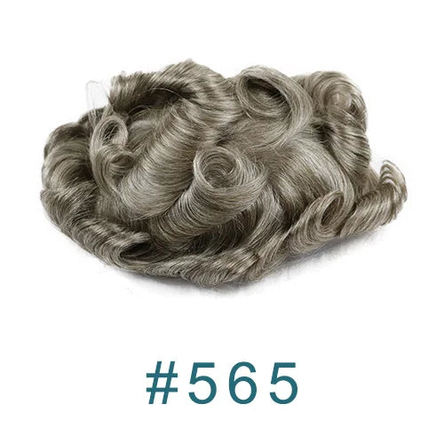 Dark Brown Men Toupee 80% Natural Hairline 0.02mm Invisible Super Thin Skin PU Black Grey Blonde Human Hair Hairpieces Prosthesi