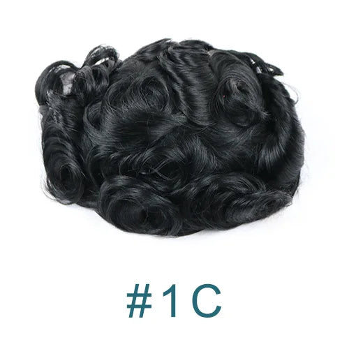 Dark Brown Men Toupee 80% Natural Hairline 0.02mm Invisible Super Thin Skin PU Black Grey Blonde Human Hair Hairpieces Prosthesi