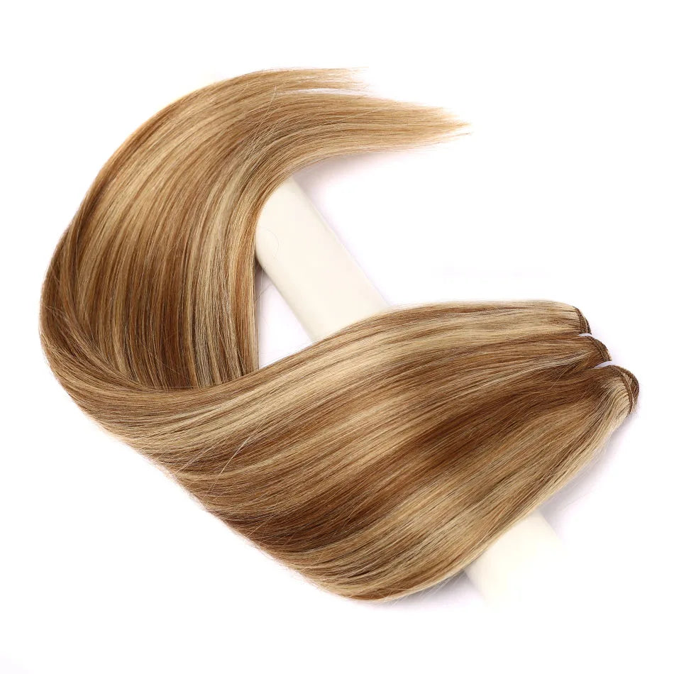 BHF 100% Human Hair Weaves Straight Russian Remy Natural Hair Weft 1piece 100g Black Brown Blonde Color Human Hair Extensions