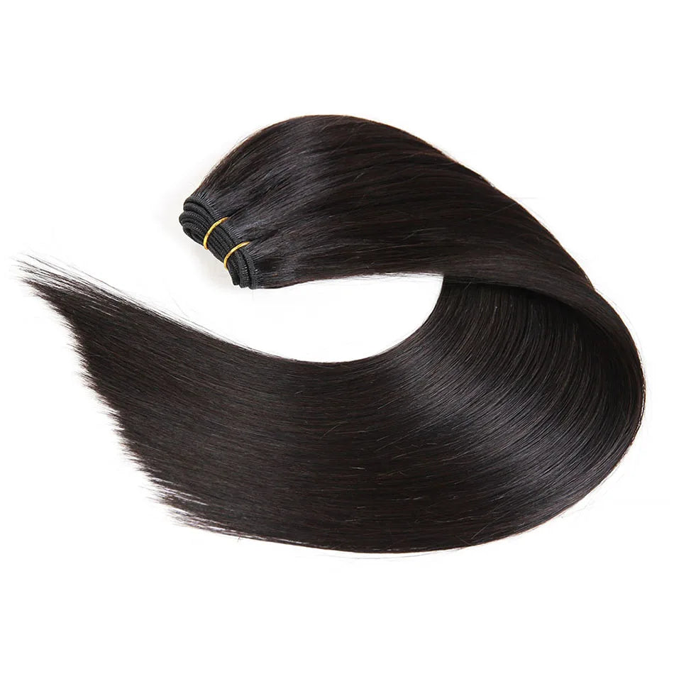 BHF 100% Human Hair Weaves Straight Russian Remy Natural Hair Weft 1piece 100g Black Brown Blonde Color Human Hair Extensions