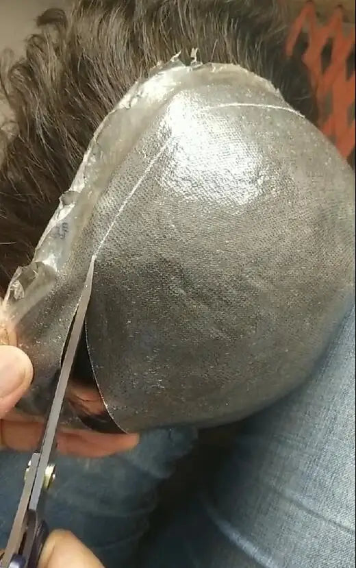 6mm 10mm Afro Wave Full Skin Toupee for Basketbass Players and Fans Brazilian Remy Human Hair Replacement Afro Wave Hair Men Wig