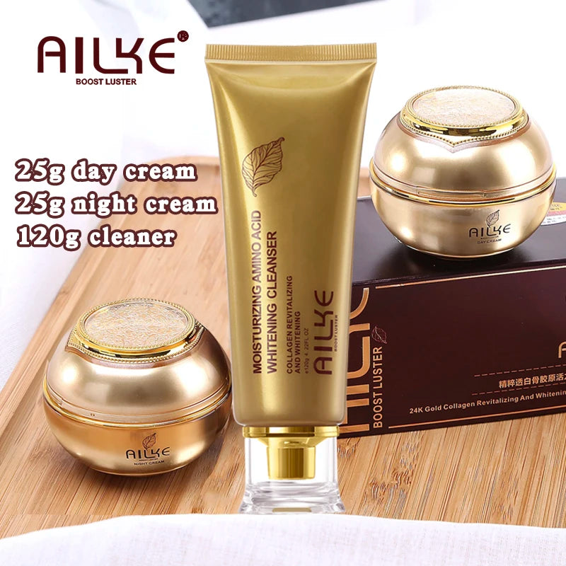 AILKE Whitening Dark Spots Remove Facial Skin Care Cream With Collagen, Reduce Freckles, Wrinkles, Women Premium Face Product