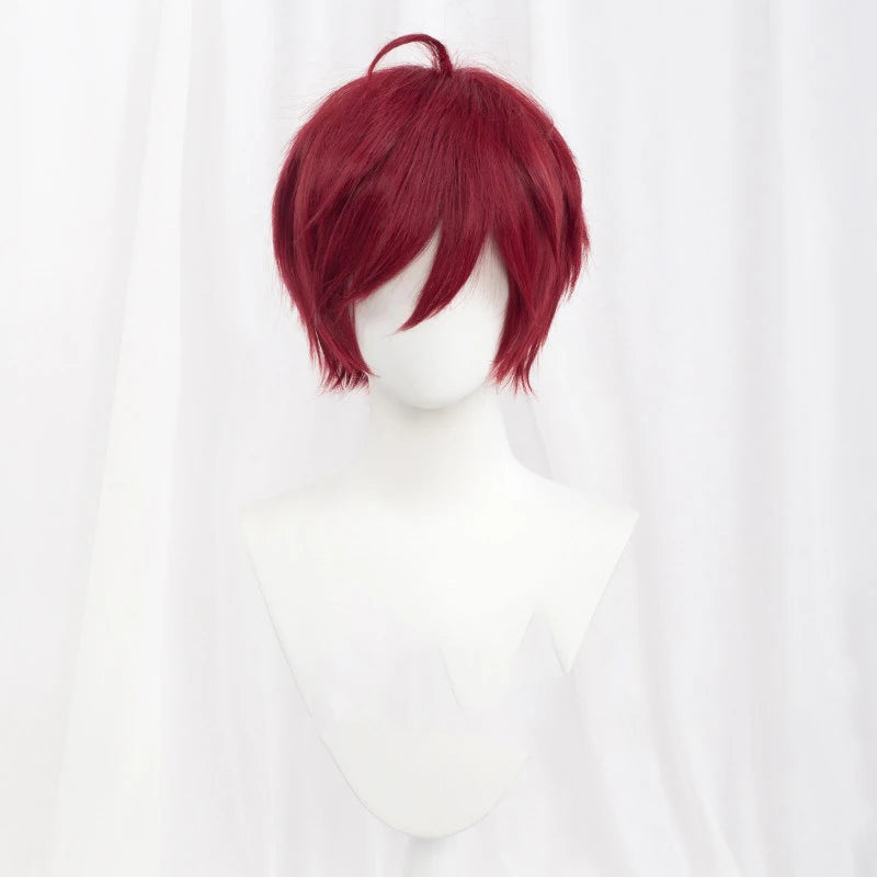 L-email wig 30cm Short Cosplay Wigs Pink Blonde Red Black White Men Wig with Bangs Heat Resistant Synthetic Hair Party 20 Colors