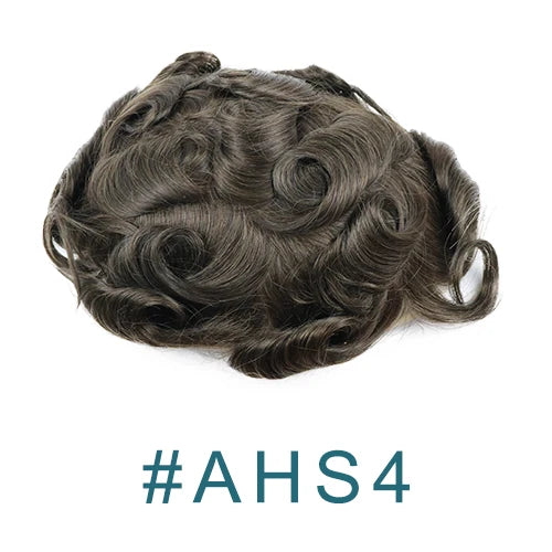 Dark Brown Men Toupee 80% Natural Hairline 0.02mm Invisible Super Thin Skin PU Black Grey Blonde Human Hair Hairpieces Prosthesi