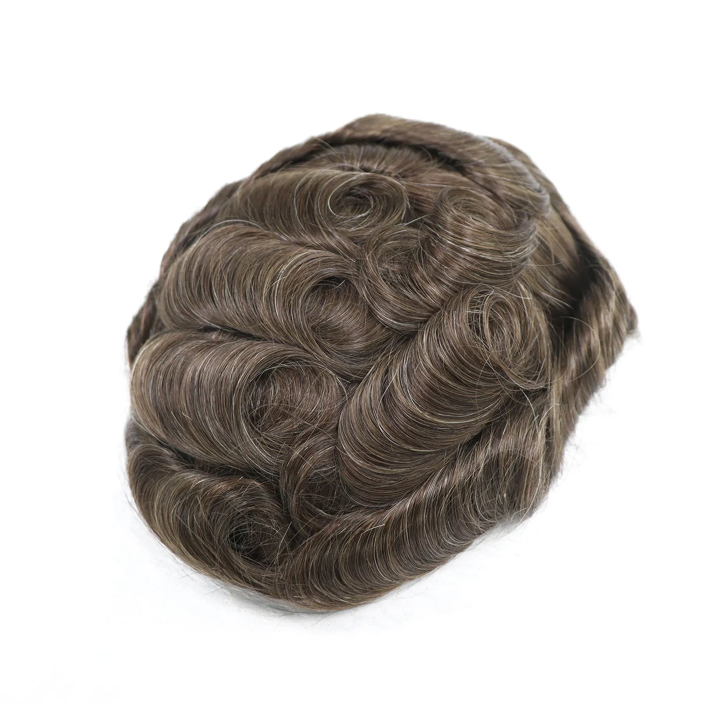 8x10 BIO Swiss Lace With PU Men Toupee Human Hair Natural Hairline 30mm Wave Lace Front Male Wig Units Replacement Prosthesis