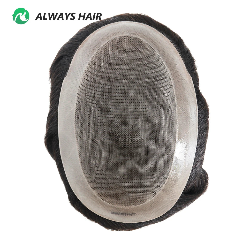High Quality Man Toupee 1/8 Folded French Lace Durable Fine Mono Men's Capillary Prosthesis Hair Multiple Size Wig Man Free Ship