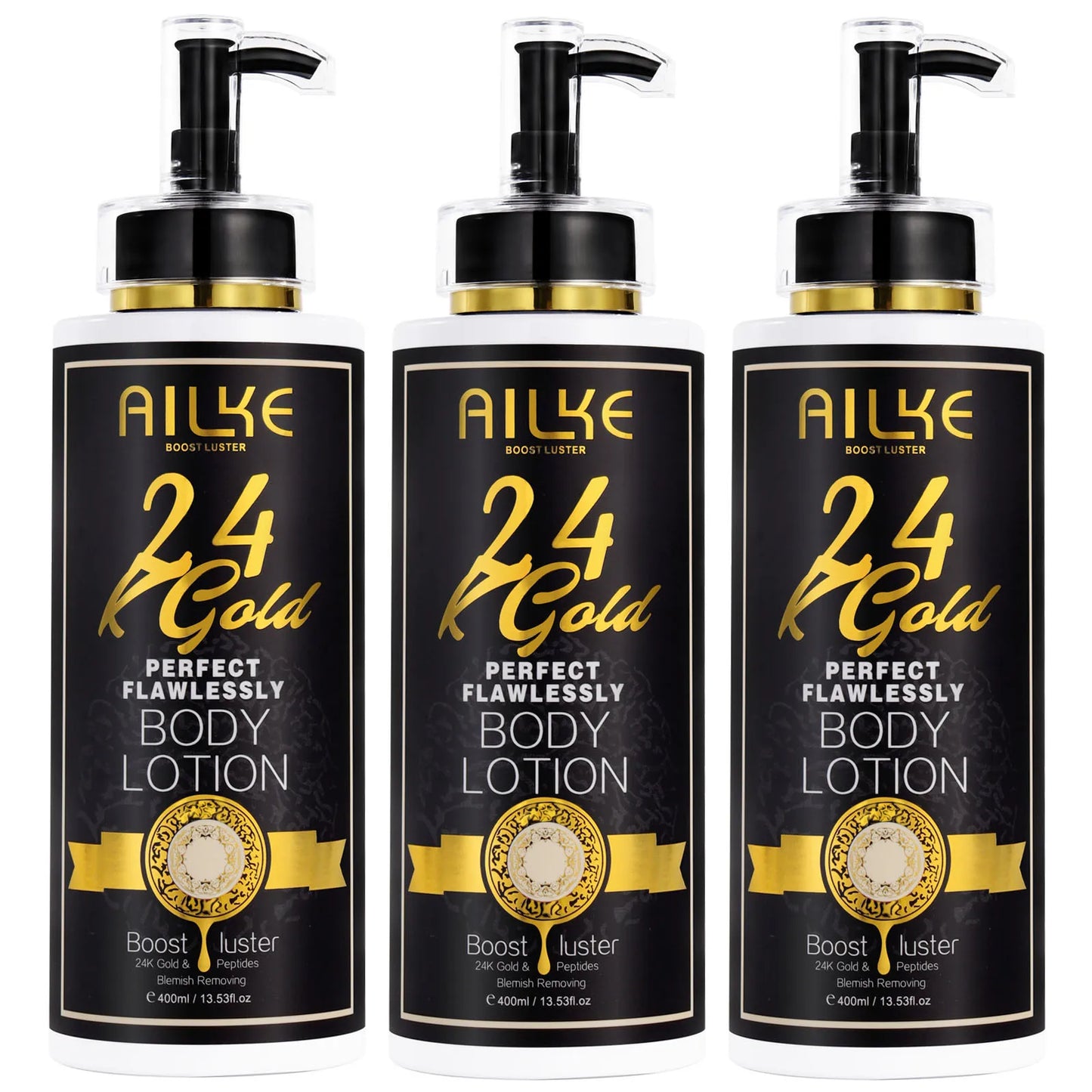 AILKE 24K Gold Perfect Flawlessly Lightening Skin Care Kit, Moisturizing, Smooth Skin, Even Skin Tone, Reduce Wrinkles