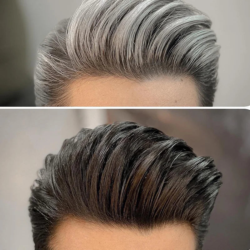 Men Wig Toupee For Men Natural Hairline Indian Human Hair Men's Capillary Prothesis Hair Wig Male 0.1mm Thin Skin Hair Wig