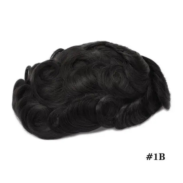 Men Toupee Indian Human Hair Wigs Thin Skin Human Remy Hair Wigs With Knots Invisible Natural Hairline Indian Hair System Units