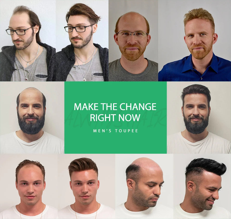 High Quality Man Toupee 1/8 Folded French Lace Durable Fine Mono Men's Capillary Prosthesis Hair Multiple Size Wig Man Free Ship