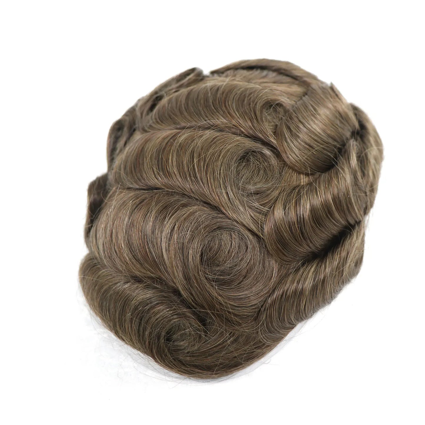 8x10 BIO Swiss Lace With PU Men Toupee Human Hair Natural Hairline 30mm Wave Lace Front Male Wig Units Replacement Prosthesis