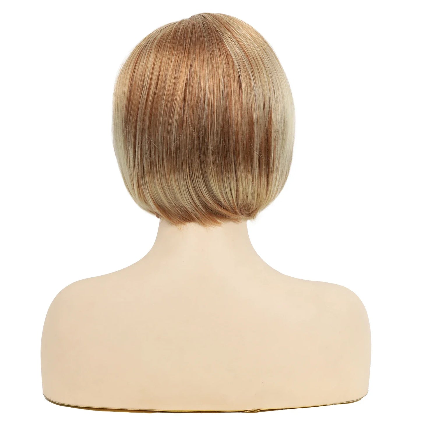 Women's Fashion Wig Natural Brown Short Bob Hair Wig with Side Bangs Daily Party Wigs for Women Female Heat Resistant Fake Hair