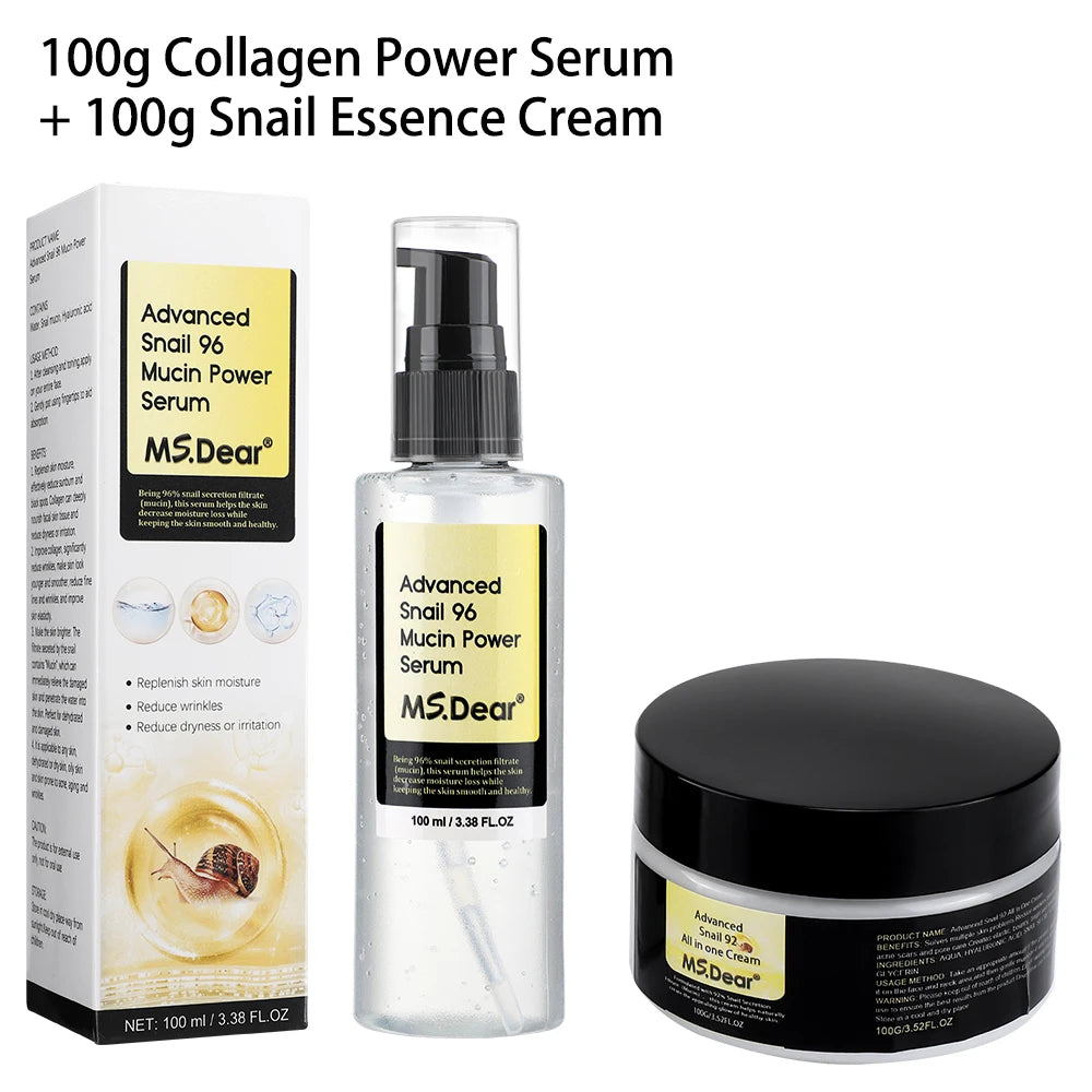 Snail Collagen Face Cream / Repair Essence Hydrating Moisturizing Fade Dark Spots Anti-aging Facial Serum Cream Korean Skin Care