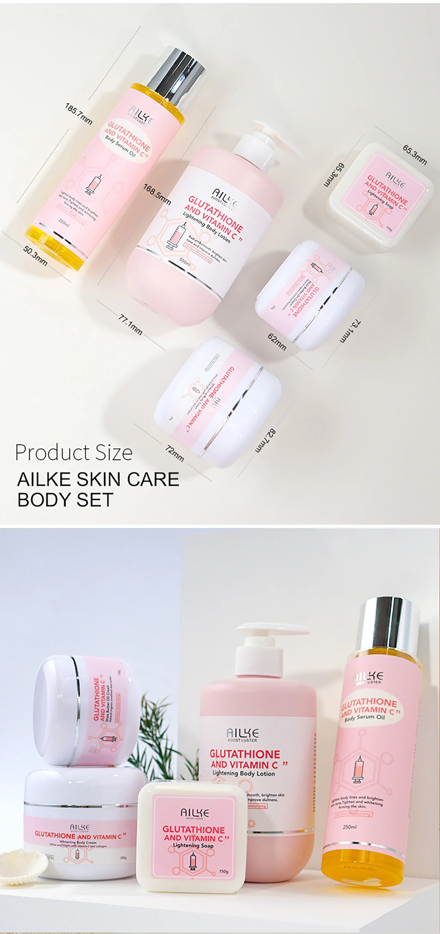AILKE Women Whitening Skin Care Set, For Smooth, Radiant Skin, Lightening, Moisturizing, Hydrate, With Organic Vitamin C