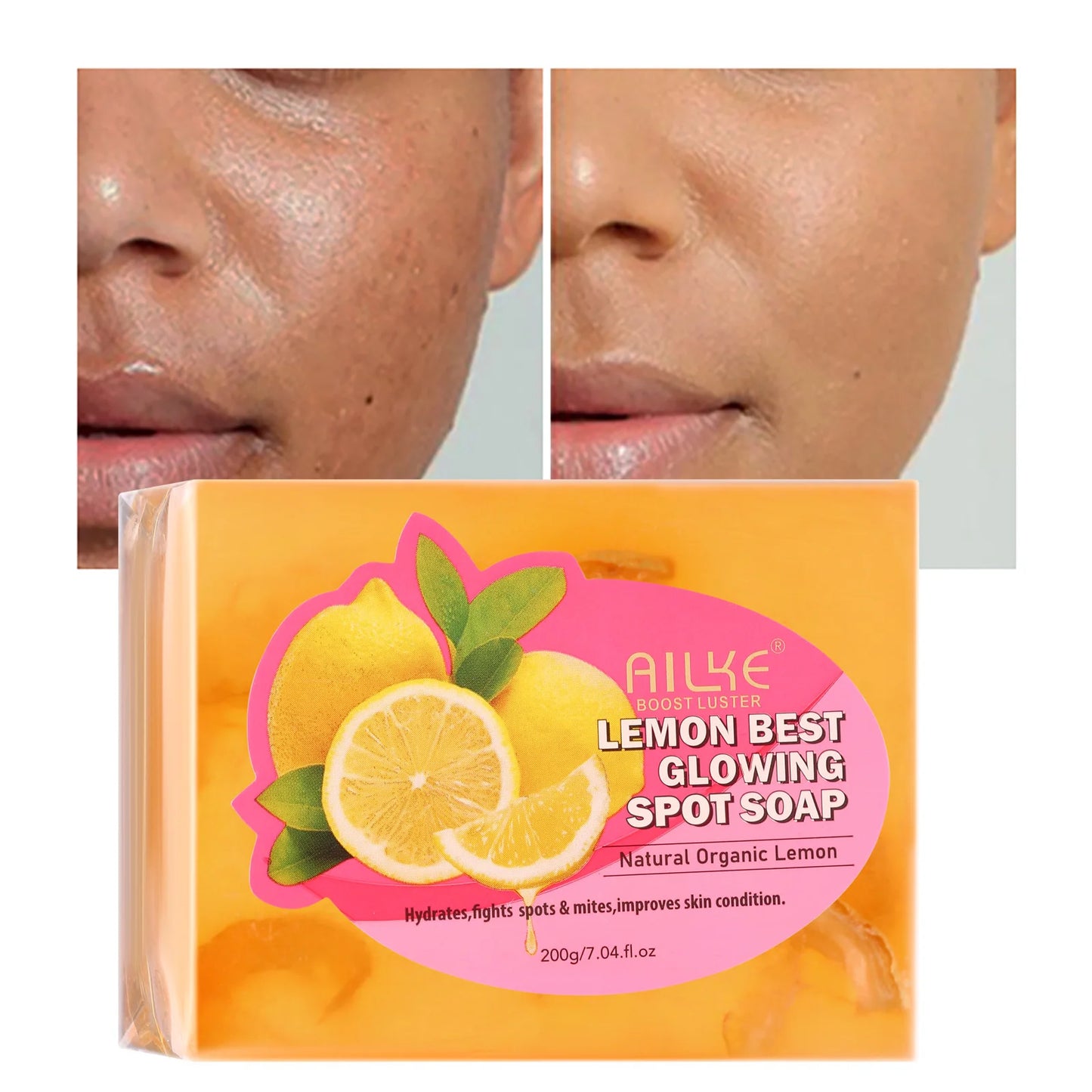 AILKE Natural Skin Cleansing Set, Cleanses Darkness, Stains, Moisturizes, Lightening, Smooth, Improve Rough and Dry Skin