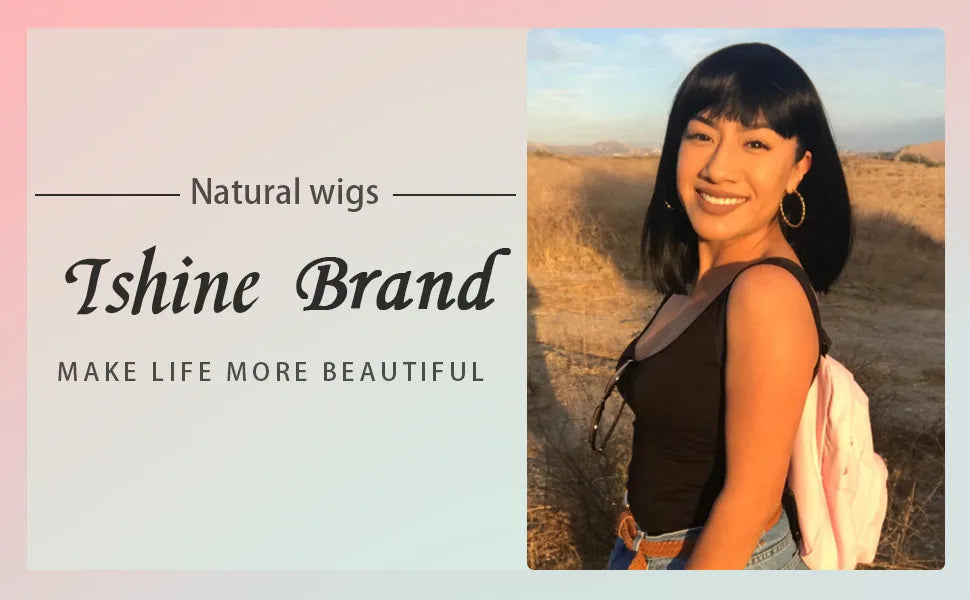 Straight Bob Human Hair Wigs With Bangs Short Brazilian Human Hair 150density For Woman No Lace Full Machine Made Human Hair Wig