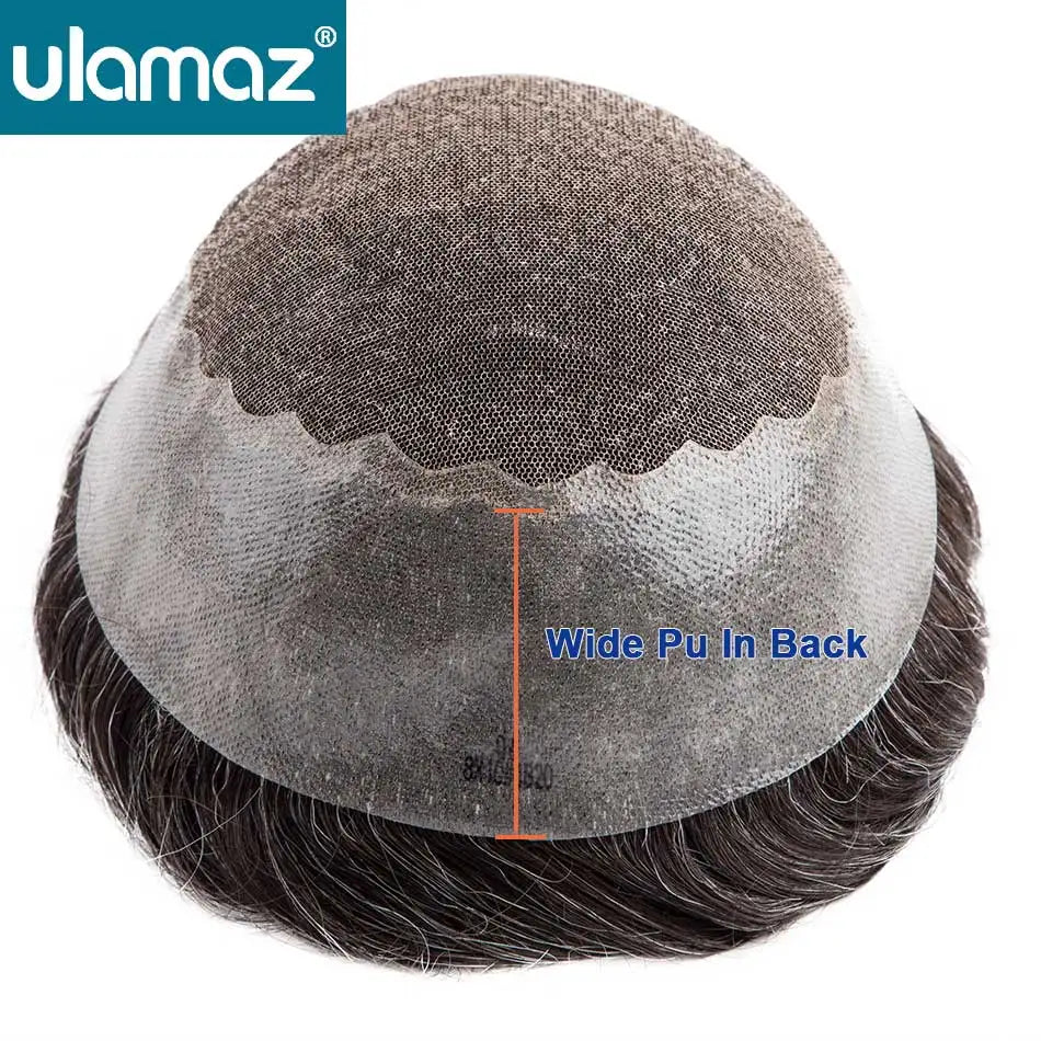 Lace Front Men's Wig Bleach Knots Capillary Male Hair Prosthesis Lace PU Toupee Wigs For Men Q6 Hair System Man Real Human Hair