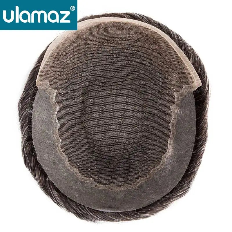 Lace Front Men's Wig Bleach Knots Capillary Male Hair Prosthesis Lace PU Toupee Wigs For Men Q6 Hair System Man Real Human Hair