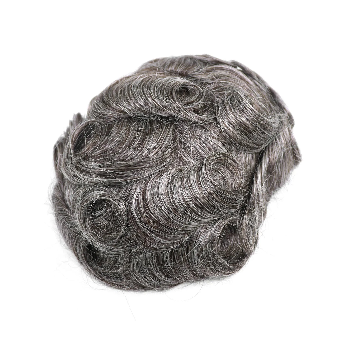 8x10 BIO Swiss Lace With PU Men Toupee Human Hair Natural Hairline 30mm Wave Lace Front Male Wig Units Replacement Prosthesis