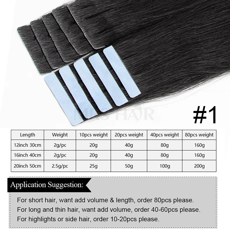 Invisible Tape in Hair Extensions Human Hair Injection Tape in Extensions PU Weft Tape On Hairs 10pcs/pack