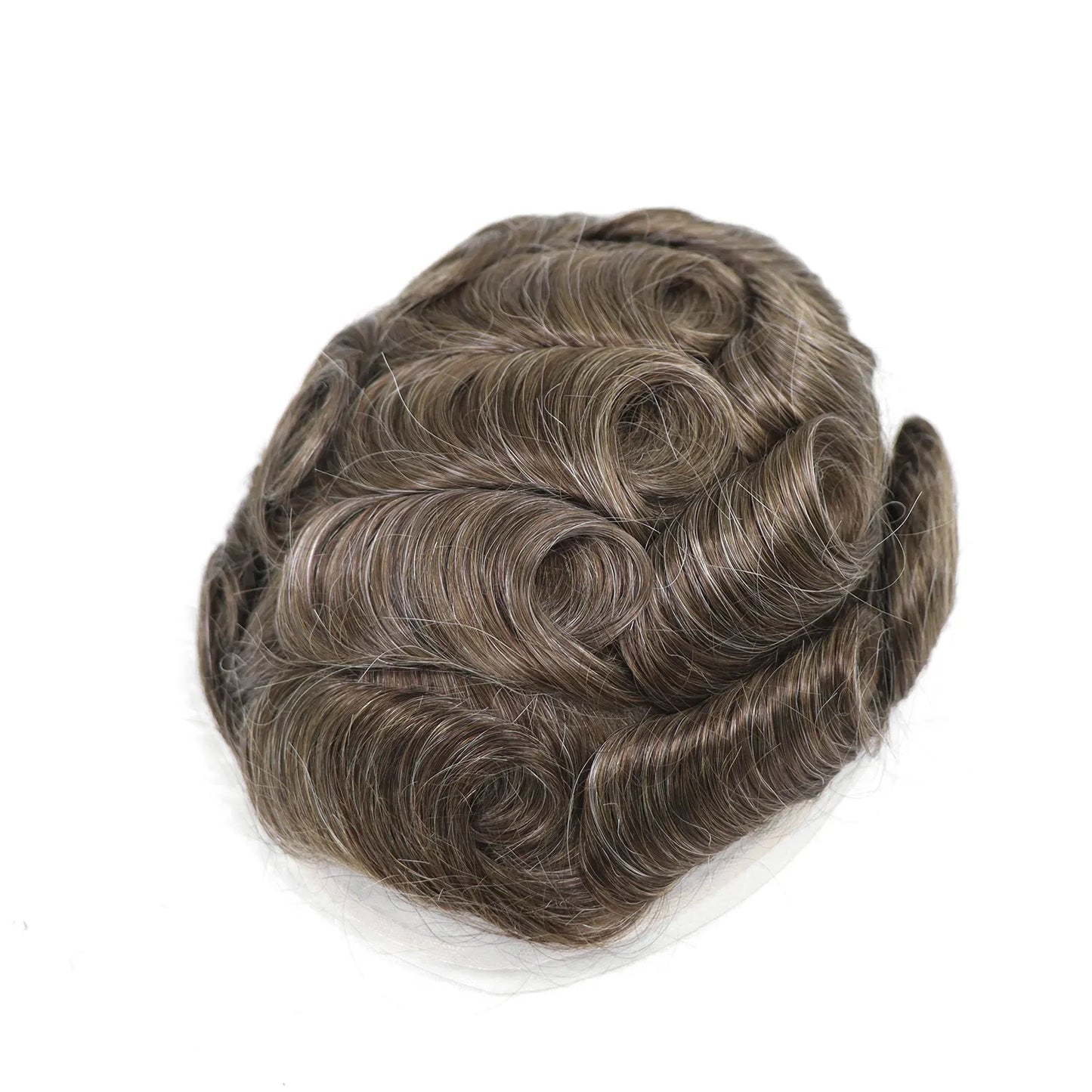 8x10 BIO Swiss Lace With PU Men Toupee Human Hair Natural Hairline 30mm Wave Lace Front Male Wig Units Replacement Prosthesis