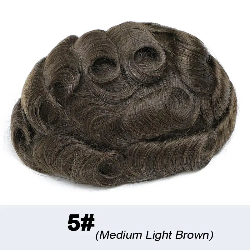 Man Hair Prosthesis French Lace Skin Hair System For Men Microskin Men's Capillary Prosthesis Indian Human Hair Toupee Mens Wig