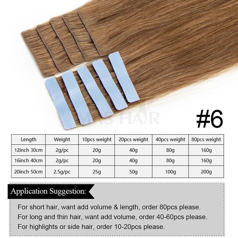 Invisible Tape in Hair Extensions Human Hair Injection Tape in Extensions PU Weft Tape On Hairs 10pcs/pack