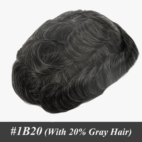 Male Hair Prosthesis 0.12-0.14mm Injection Skin Toupee Man Wigs For Men Wig Men's capillary prothesis 100% Human Hair Men's Wigs