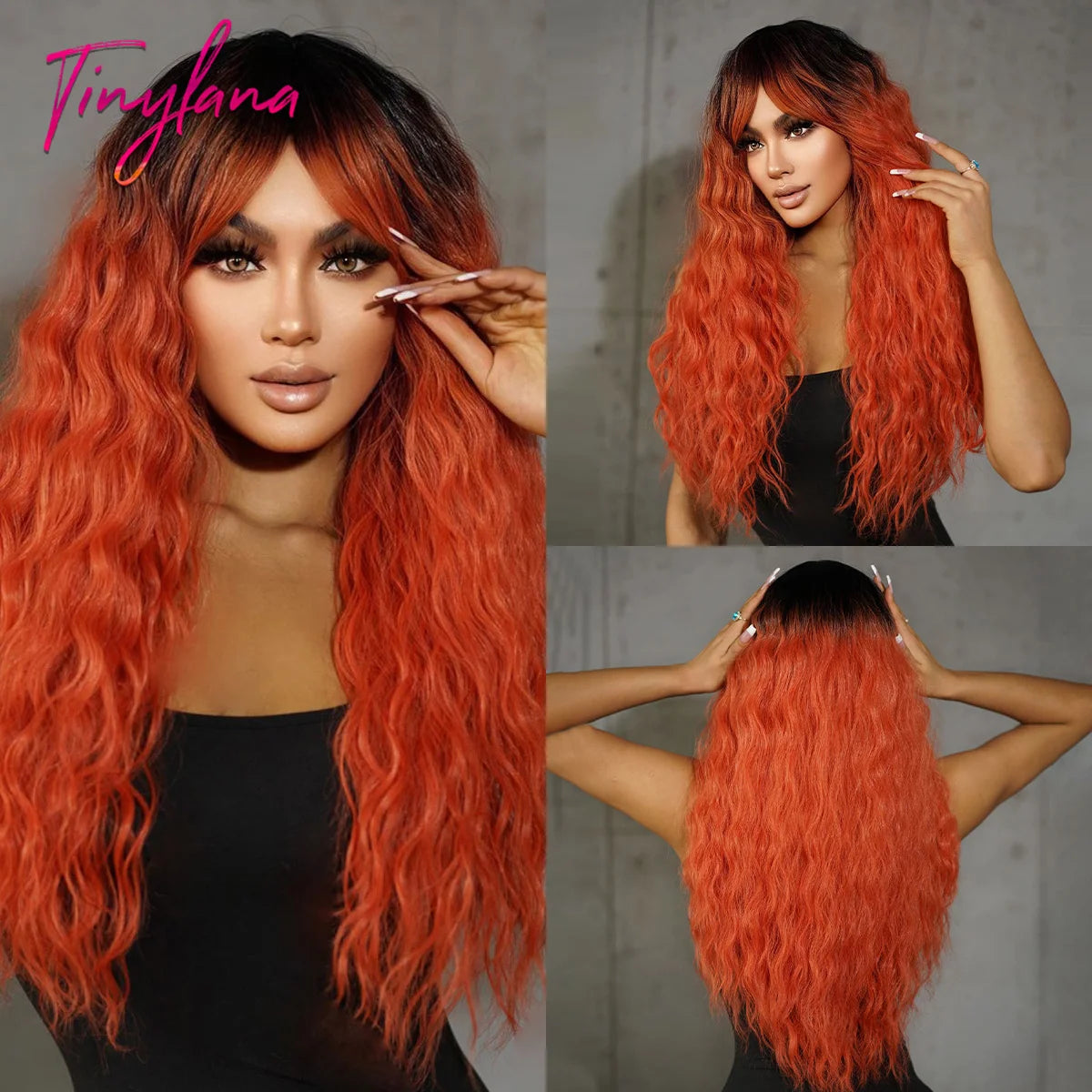 Long Curly White Platinum Synthetic Wigs with Bangs for Women Afro Cosplay Lolita Wavy Wig Natural Hair Heat Reisitant Daily Use