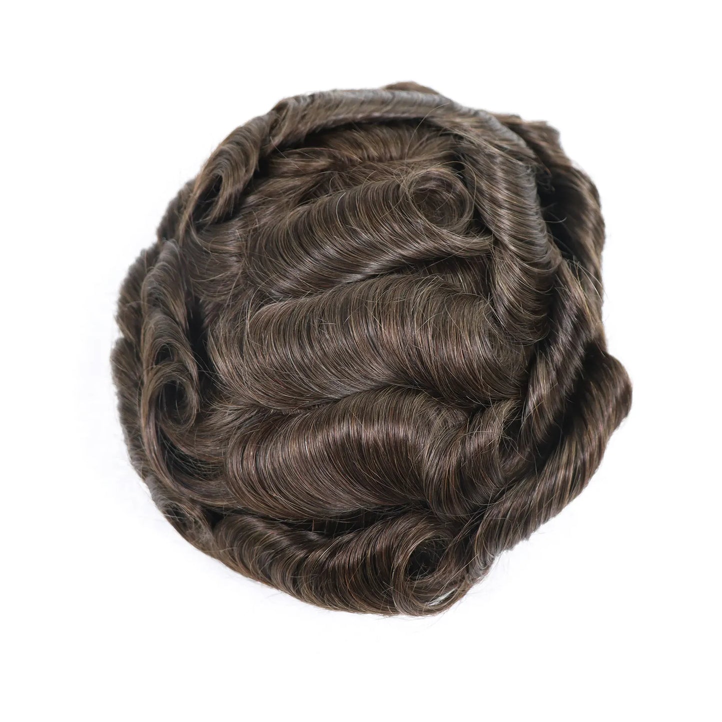 8x10 BIO Swiss Lace With PU Men Toupee Human Hair Natural Hairline 30mm Wave Lace Front Male Wig Units Replacement Prosthesis