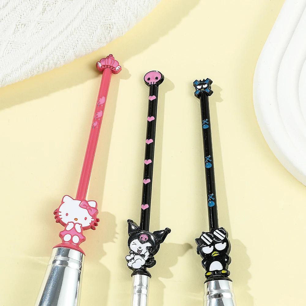 6Pcs Hello Kitty Makeup Brushes Kits Kawaii Sanrios Kuromi Powder Blending Blush Concealer Eyebrow Brush With Velvet Bag