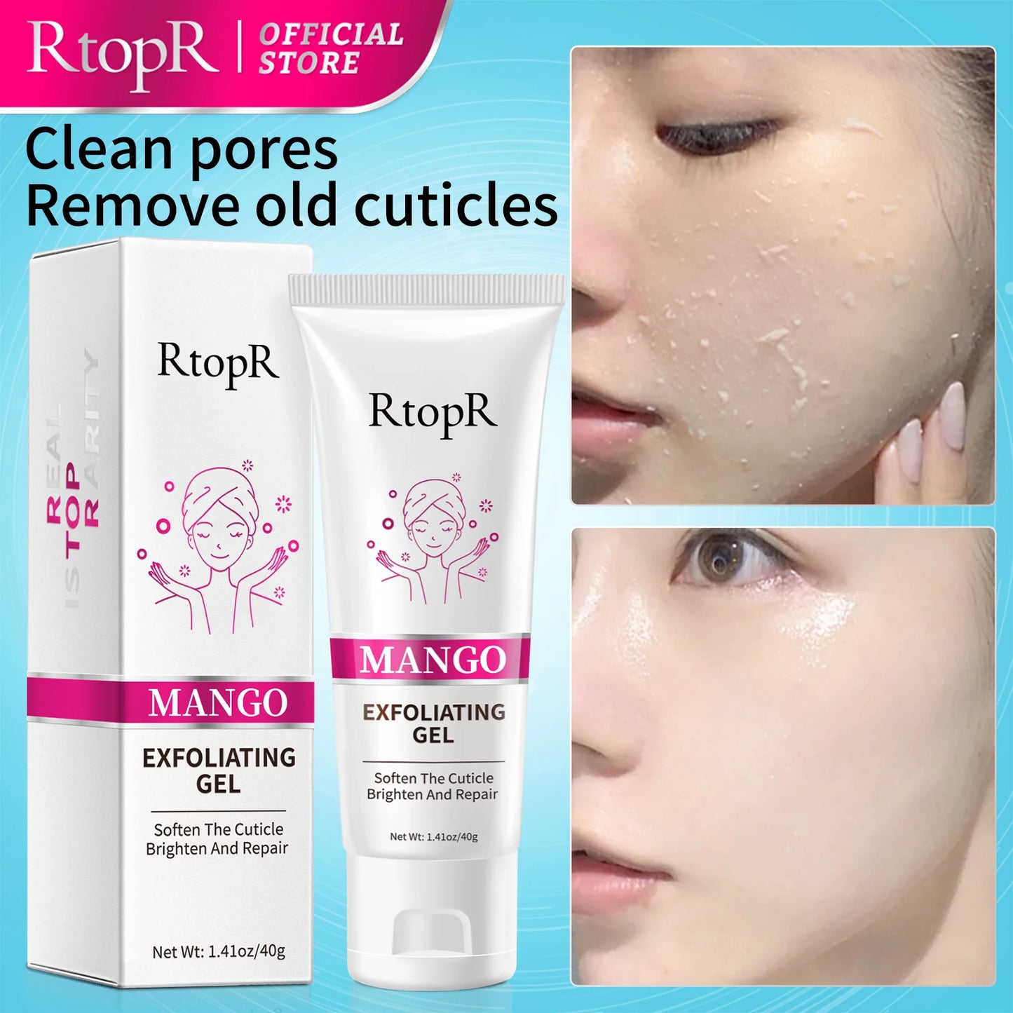 Face Exfoliating Cream Skin Care Whitening Moisturizer Repair Facial Scrub Cleaner Acne Blackhead Treatment Remove Face Cream