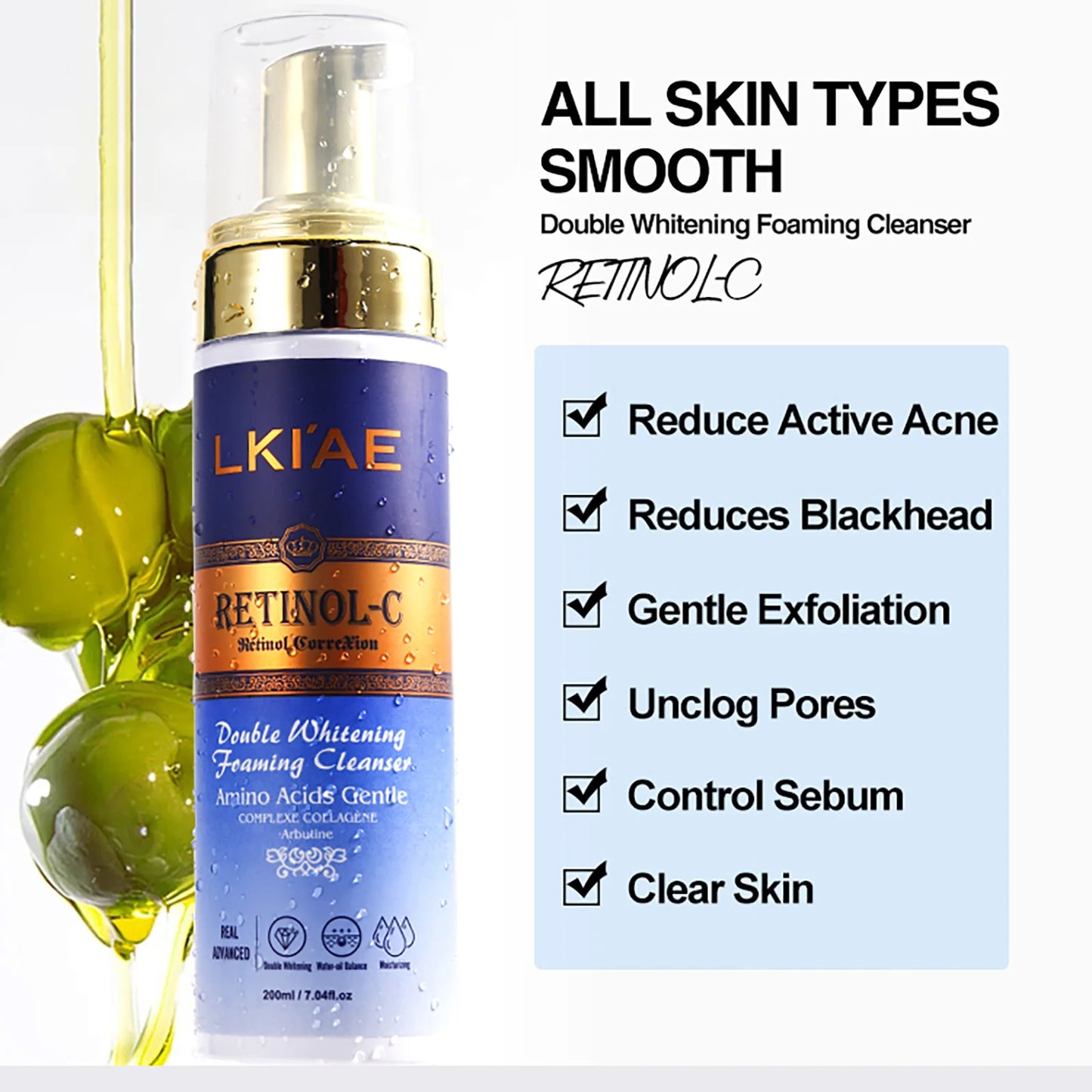LKIAE Advanced Retinol Whitening Skin Care Set for All Skin Types, Moisturizing, Reduce Wrinkle, Dark Spot, Melanin, Smooth Skin