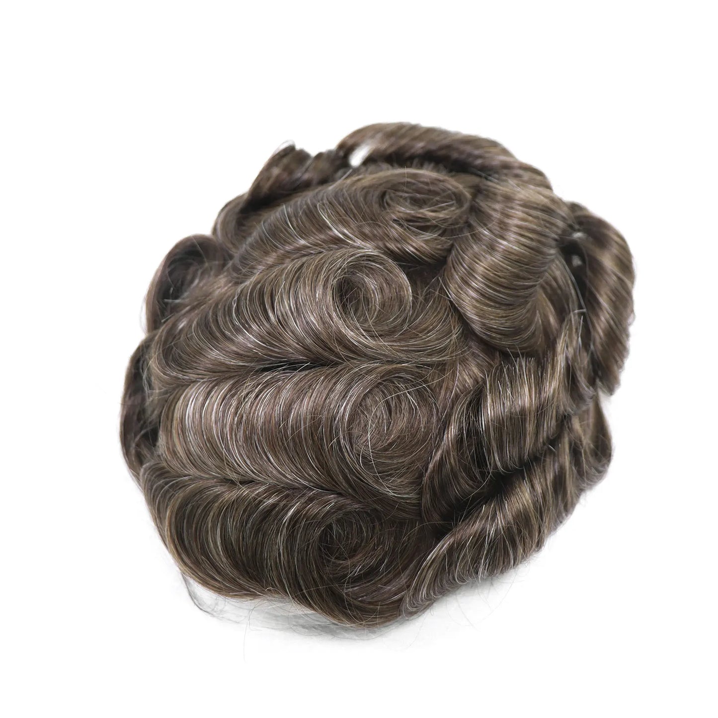 8x10 BIO Swiss Lace With PU Men Toupee Human Hair Natural Hairline 30mm Wave Lace Front Male Wig Units Replacement Prosthesis