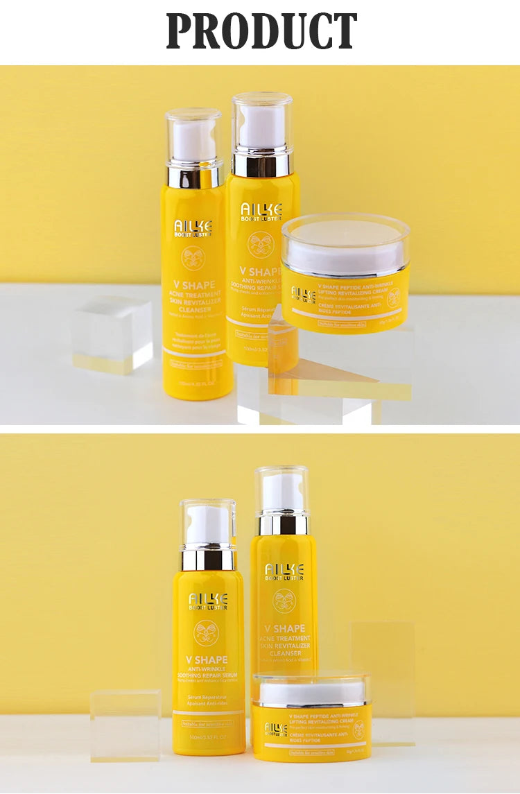 AILKE Peptide Face Care Brightening Set, Reduce Breakouts, Anti Wrinkles, Moisturizing, For All Skin Types, Even Sensitive Skin