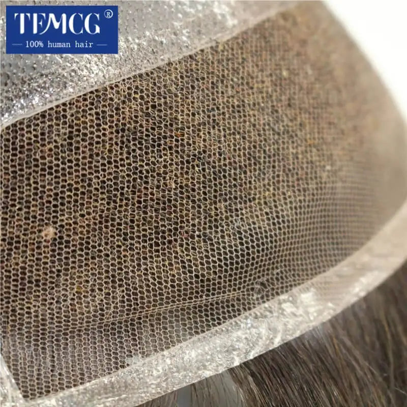 VERSALITE- Mono with Swiss Lace Front Toupee Men Male Hair Prosthesis 100% Natural Human Hair Replacement  System Men's Wigs