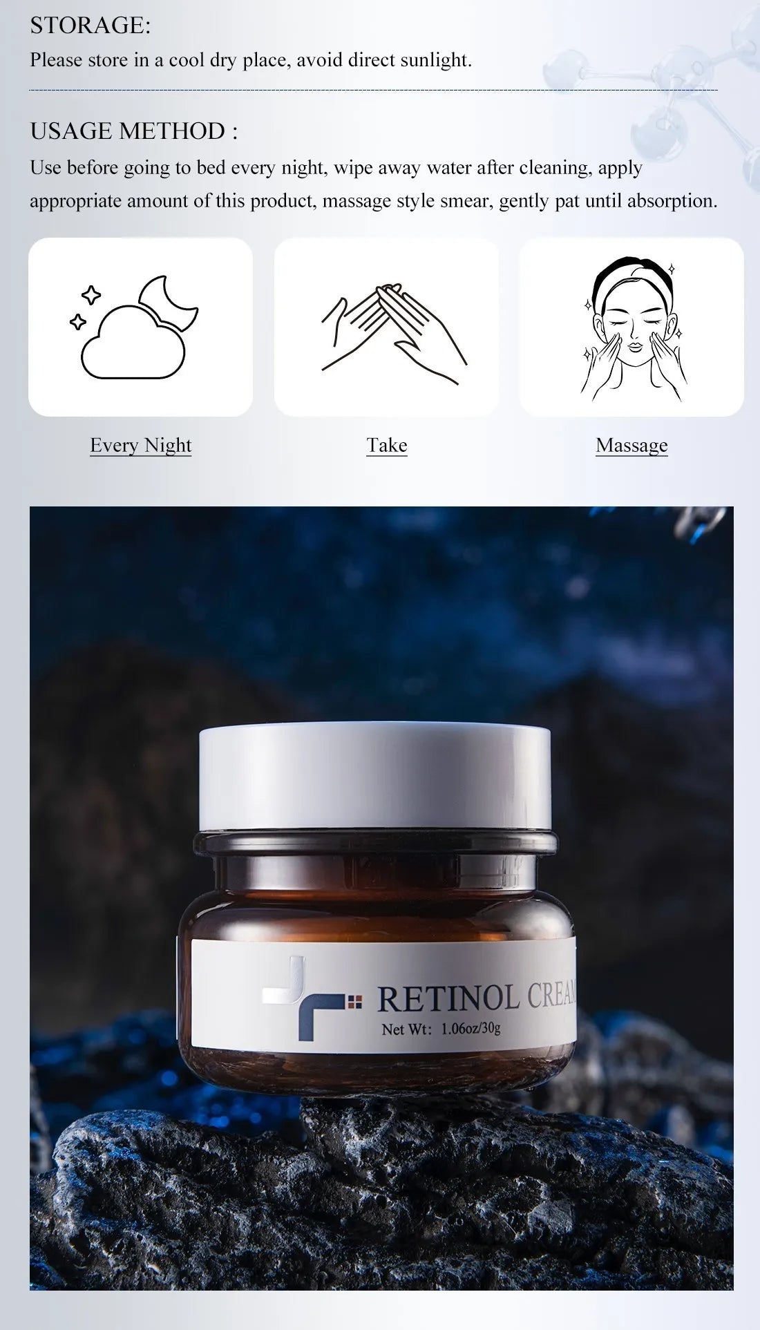 FAIRKING Retinol Anti-Aging Face Cream Reduces Wrinkles and Smoothes Rough Skin Face Skin Care Increase Skin Elasticity 30g