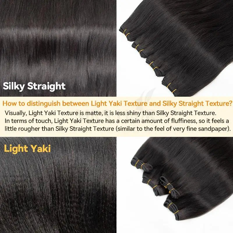 MRS HAIR Light Yaki Bundles Human Hair Yaki Straight Hair Bundles Remy Double Weft Bouncy Fluffy 1B Natural Black 12-24inch 100G