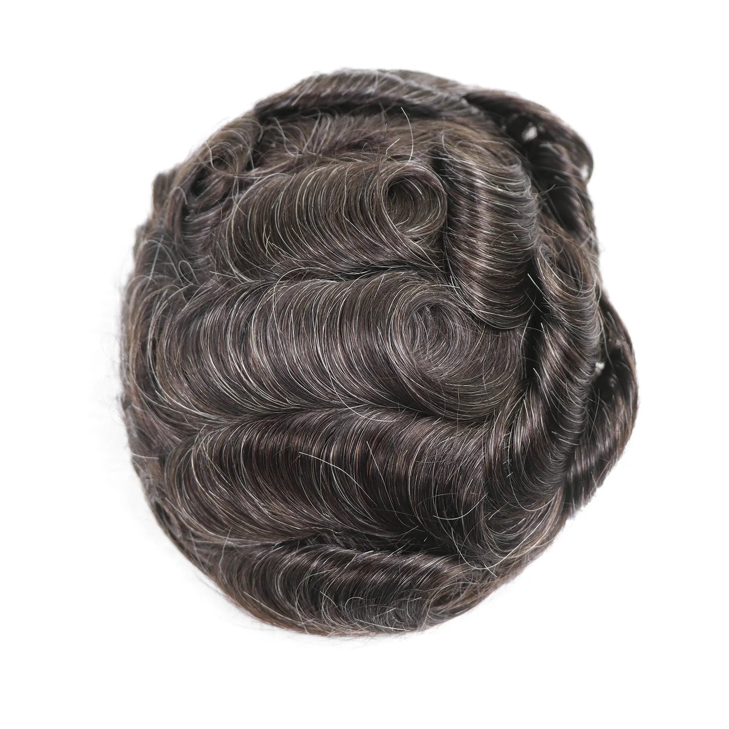 8x10 BIO Swiss Lace With PU Men Toupee Human Hair Natural Hairline 30mm Wave Lace Front Male Wig Units Replacement Prosthesis